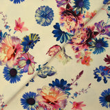 Jersey viscose imprimé un air floral fond crème