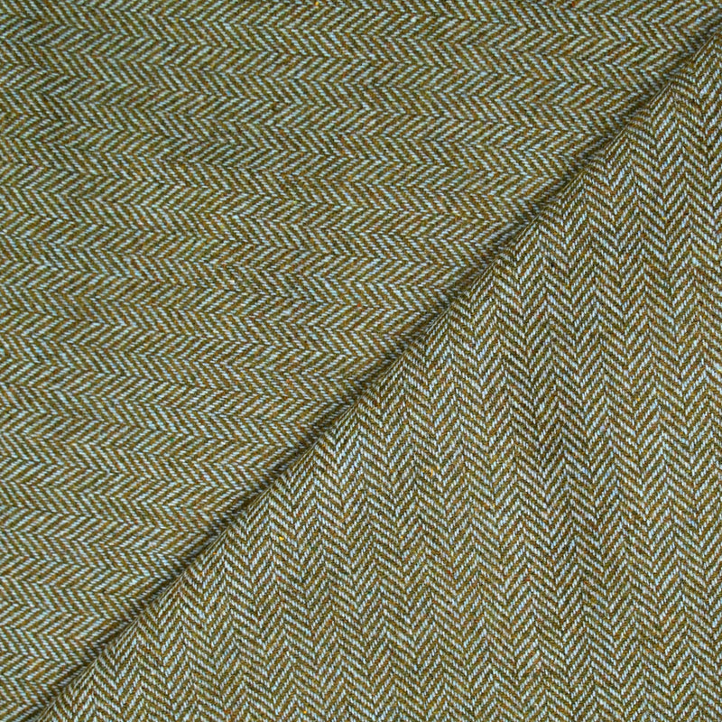 Laine mélangée chevrons 8mm ciel et kaki