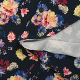 Jersey viscose imprimé un mini air floral fond bleu nuit