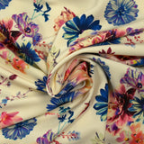 Jersey viscose imprimé un air floral fond crème