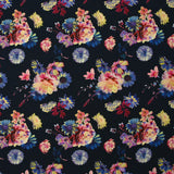 Jersey viscose imprimé un mini air floral fond bleu nuit