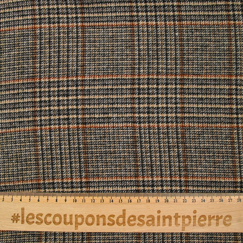 Laine mélangée grattée automne marron