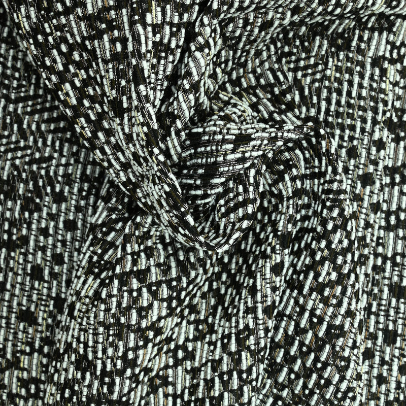 Black Tribal Polycotton Tweed