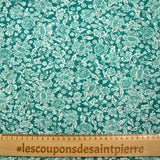 Mousseline imprimée crinkle lurex sérendipité fond turquoise