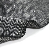 Laine mélangée sequin argent et chevron gris et noir