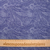 Jacquard de polyester sillon bleu