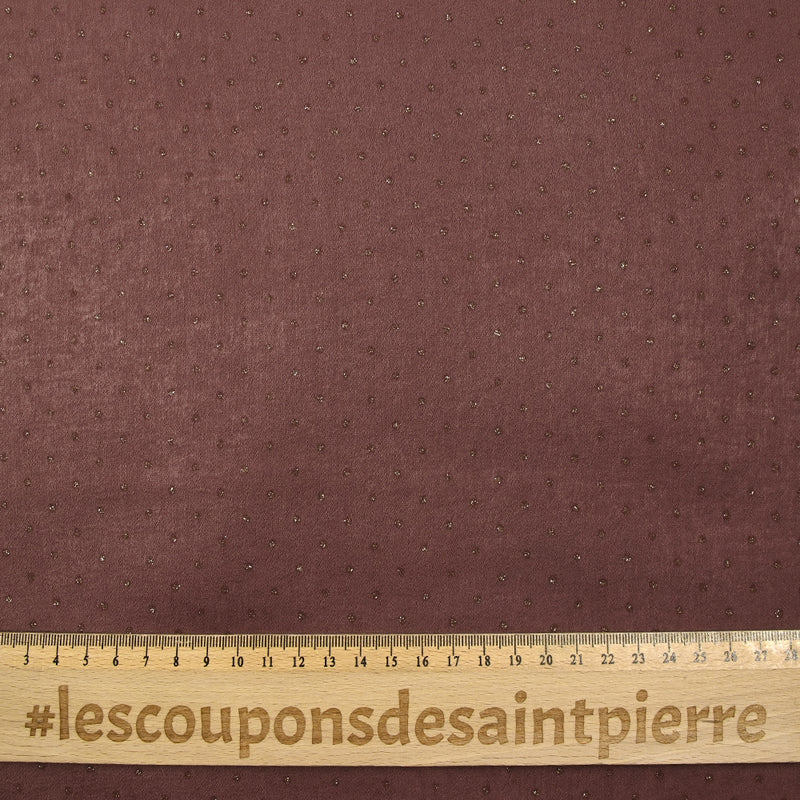 Crêpe satin plumetis pailleté cassis