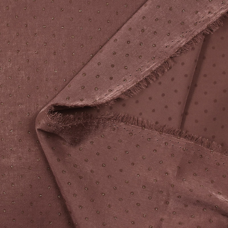 Crêpe satin plumetis pailleté cassis
