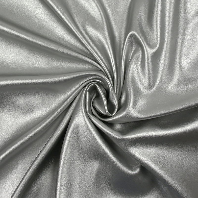 Simili cuir polyester argent