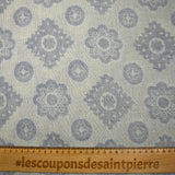 Jacquard 100% lin fleurs de Provence bleu