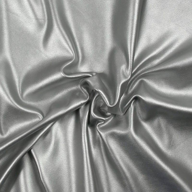 Simili cuir polyester argent