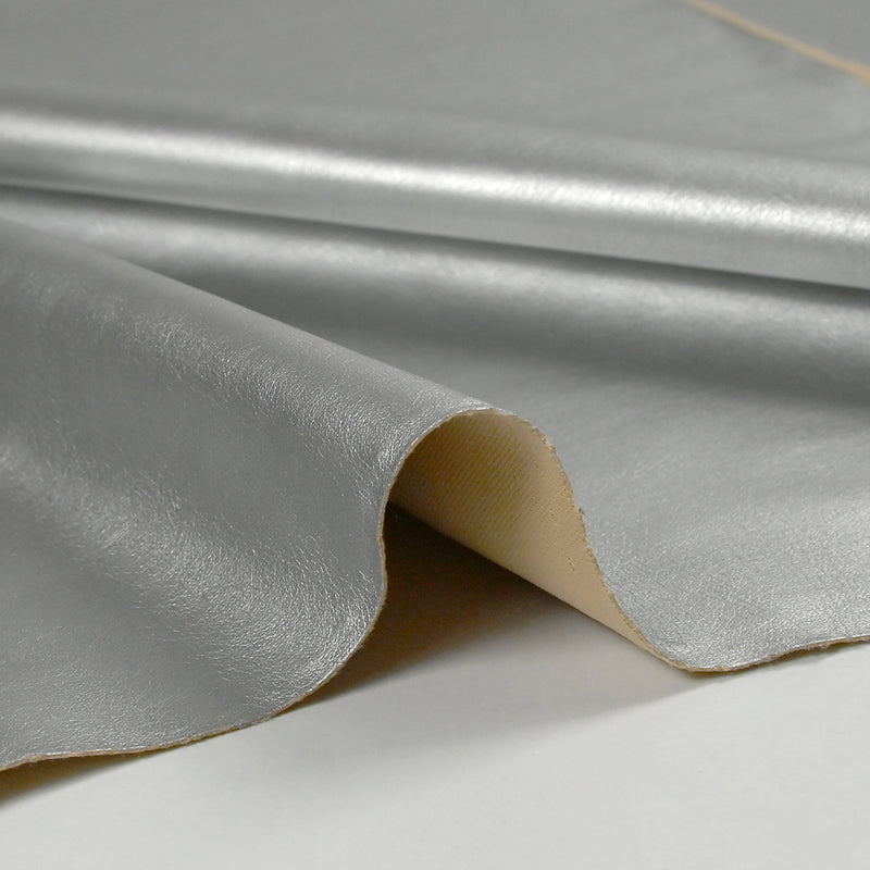 Simili cuir polyester argent