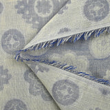 Jacquard 100% lin fleurs de Provence bleu