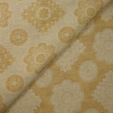 Jacquard 100% lin fleurs de Provence beige