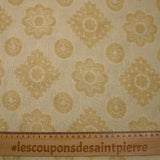 Jacquard 100% lin fleurs de Provence beige