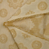 Jacquard 100% lin fleurs de Provence beige