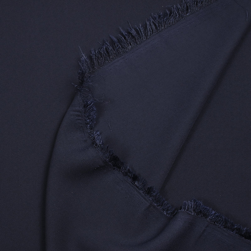 Crêpe de polyester fin bleu nuit