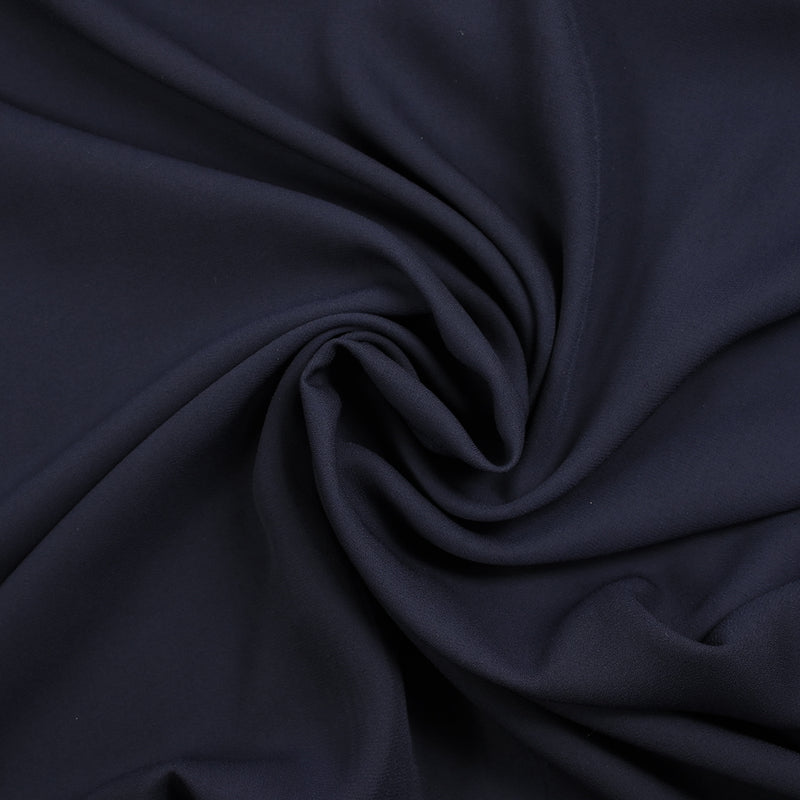 Crêpe de polyester fin bleu nuit
