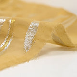 Silk Mousseline Lys jacquard tisses gold and silver