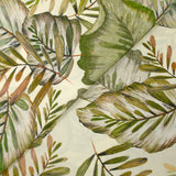 Viscose imprimée nature en feuilles vert fond écru
