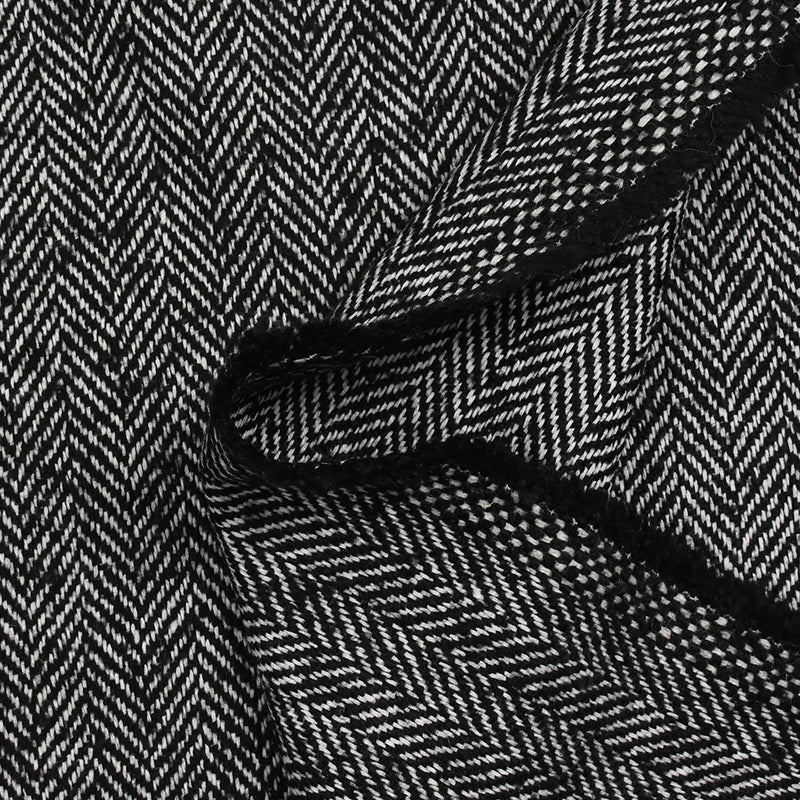 Chevrons mixtos de lana 25 mm en blanco y negro