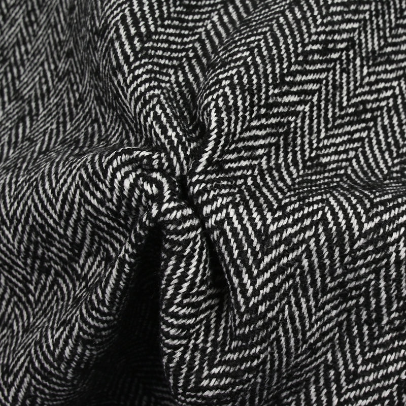 Chevrons mixtos de lana 25 mm en blanco y negro