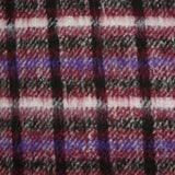 Laine mélangée brossée à poils longs carreaux prune, violet et vert foncé