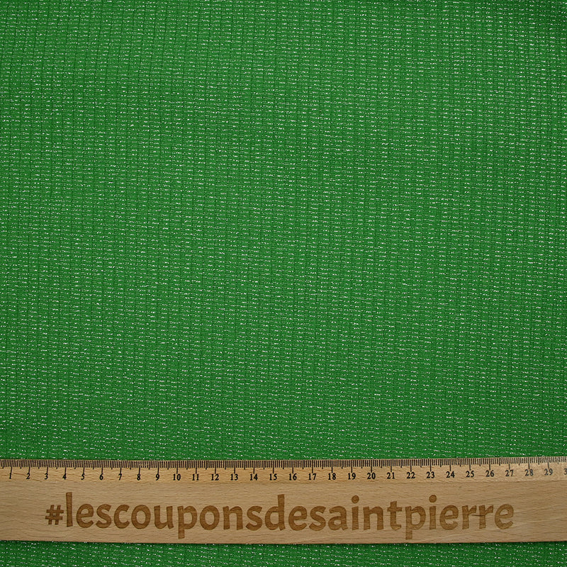 Maille côtelée Lurex Cindy vert prairie