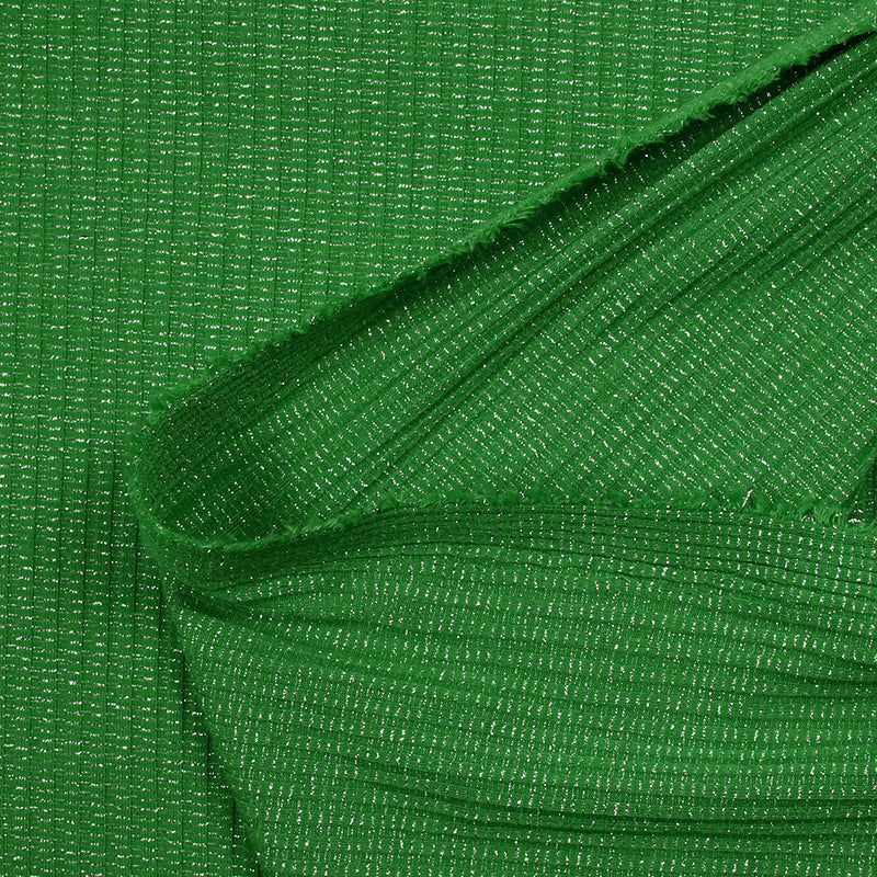 Maille côtelée Lurex Cindy vert prairie