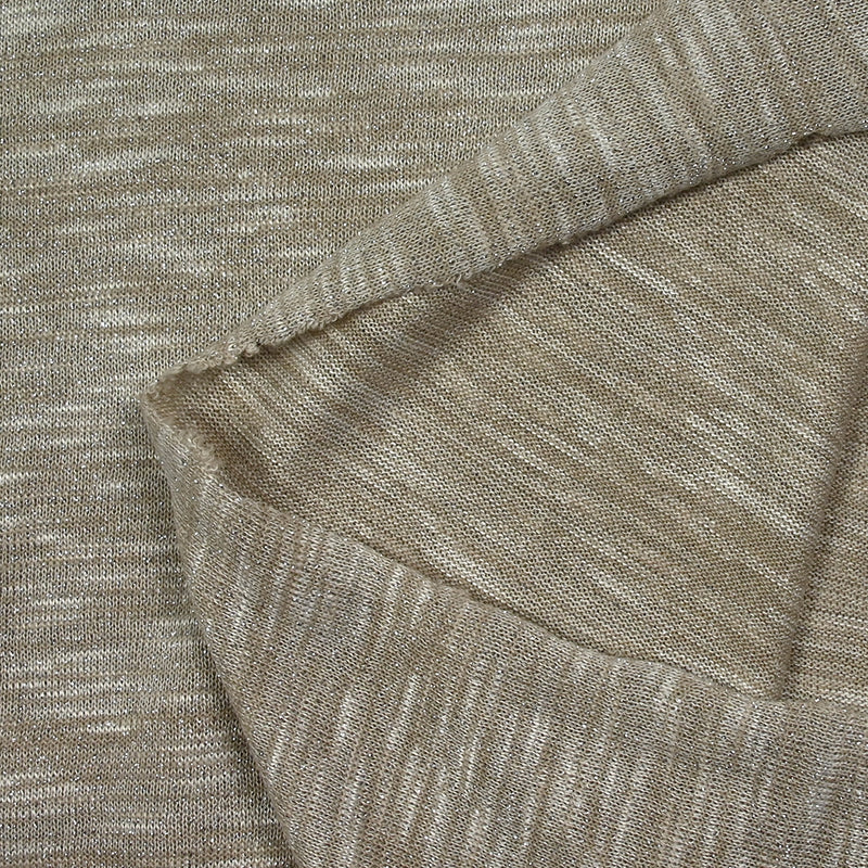 Maille chinée Elisa lurex argent fond sable