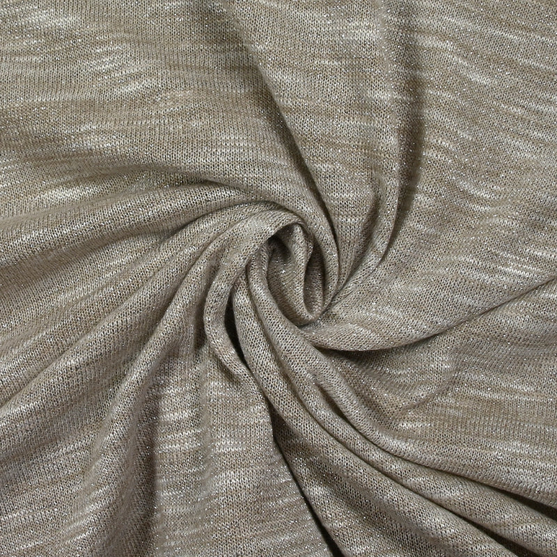 Maille chinée Elisa lurex argent fond sable