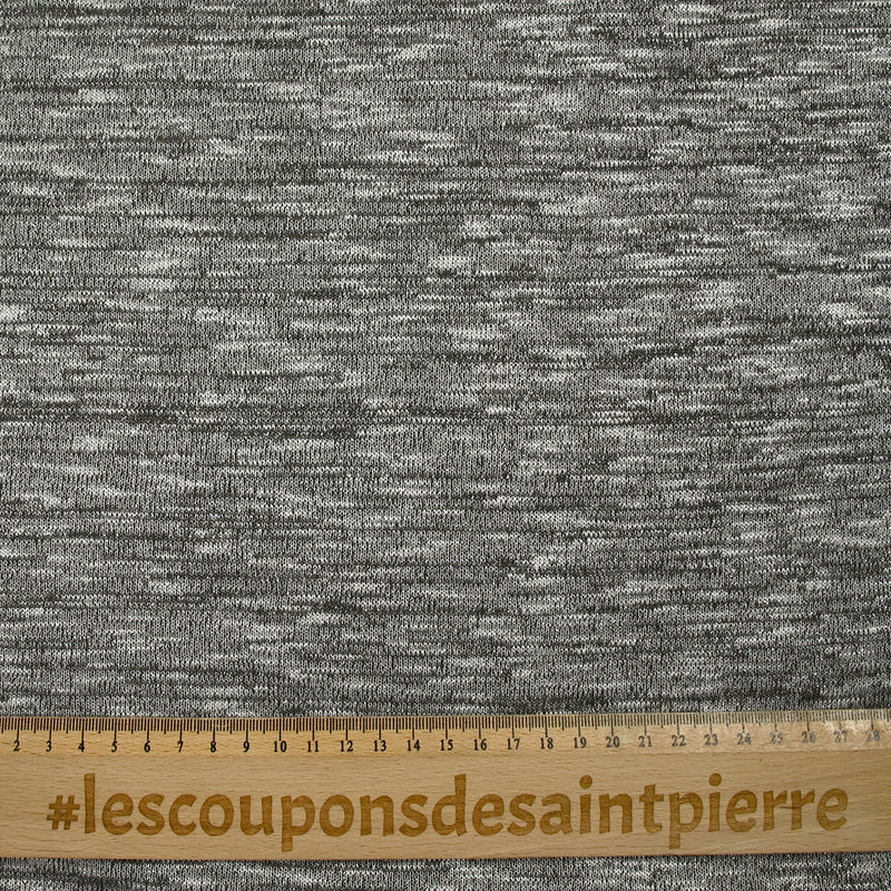 Maille chinée Nora lurex argent fond gris foncé