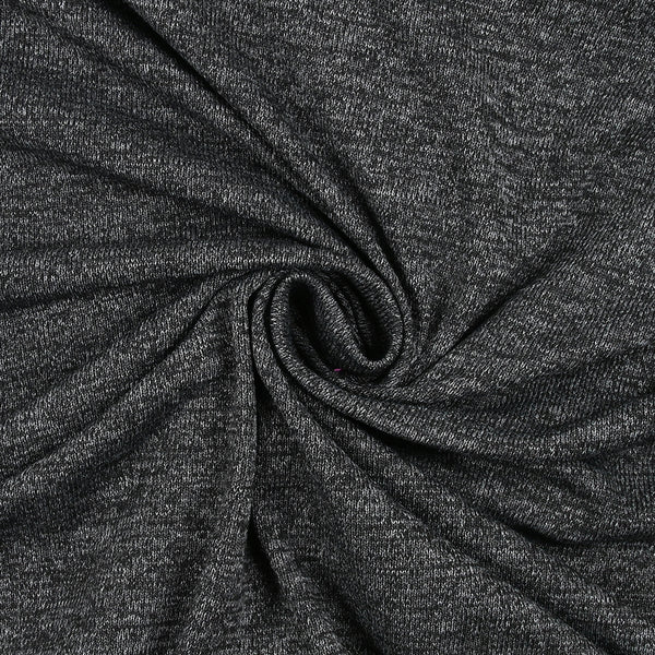 Maille tricot polyester chinée gris anthracite