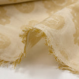 Jacquard 100% lin fleurs de Provence beige