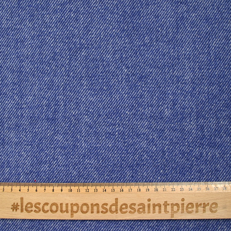 Sergé de laine mélangée bleu roi et blanc