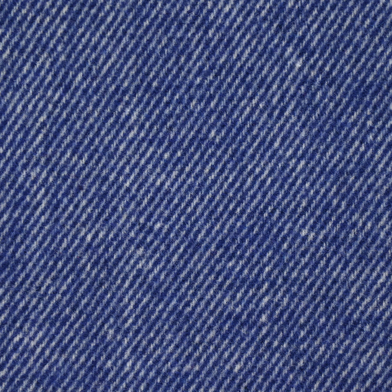 Sergé de laine mélangée bleu roi et blanc