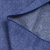 Sergé de laine mélangée bleu roi et blanc