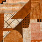 Velours de coton ras imprimé cactus camel et orange