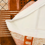 Velours de coton ras imprimé cactus camel et orange