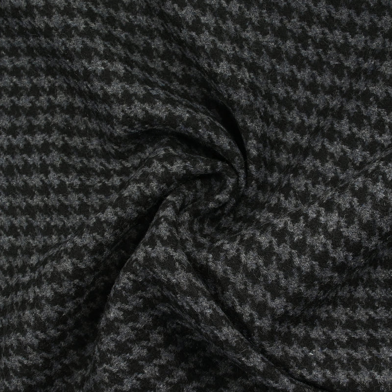 Laine mélangée pied-de-poule noir et anthracite