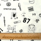 Jersey de coton imprimé spirit of love fond blanc