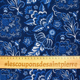 Crêpe imprimé rêve nomade fond bleu