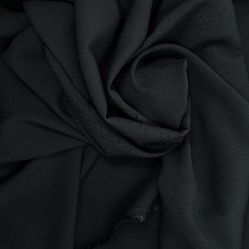 Crêpe polyester noir essentiel