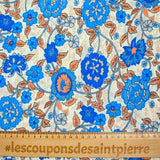 Blue and orange bohemian harmony printed crepe