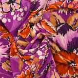 Crêpe imprimé fleurésia fond violet