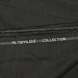 Tissu tailleur laine mélangée fantaisie gris chiné fond noir