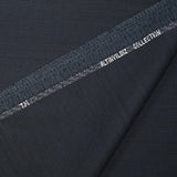 Tissu tailleur laine mélangée fantaisie bleu foncé et noir