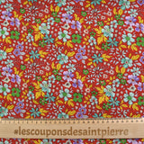 Microfibre imprimée Amanda fond rouge