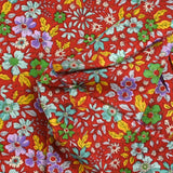 Microfibre imprimée Amanda fond rouge