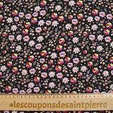 Microfibre imprimée envole-toi violet et rouge fond noir